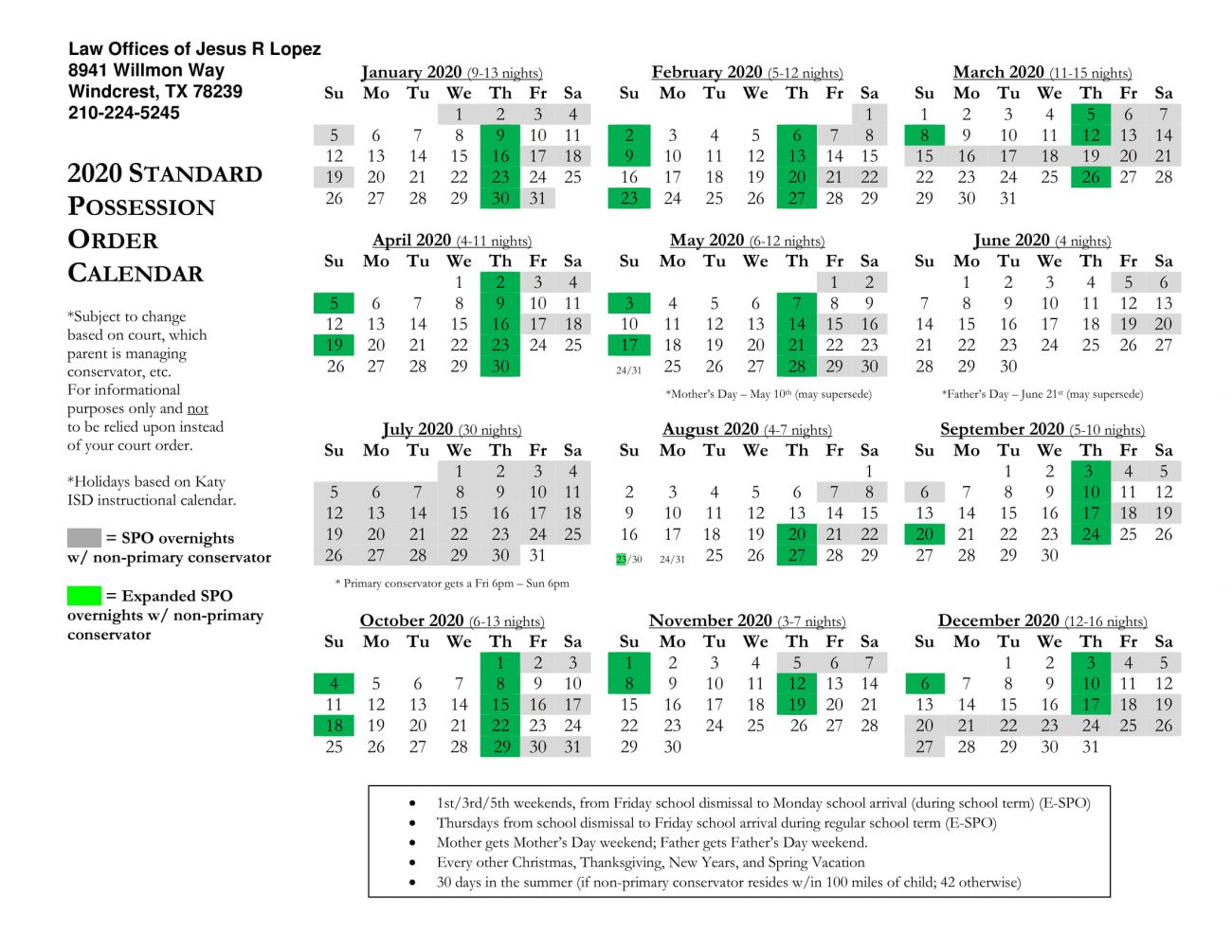 texas child visitation calendar 2021 What Is A Standard Visitation Schedule In 2020 texas child visitation calendar 2021